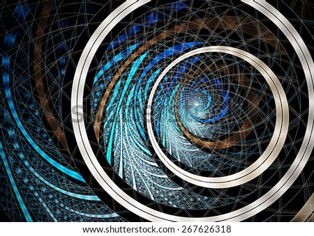Abstract circular futuristic business science or technology background. Blue and white circles with lighting effects for creative graphic design. Cover template for corporate brochure, flyer, poster