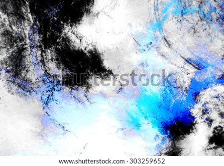 Abstract dynamic background in blue, grey and white color. Futuristic bright painting texture for creativity graphic design. Cold pattern for poster, cover booklet, flyer, banner. Fractal art