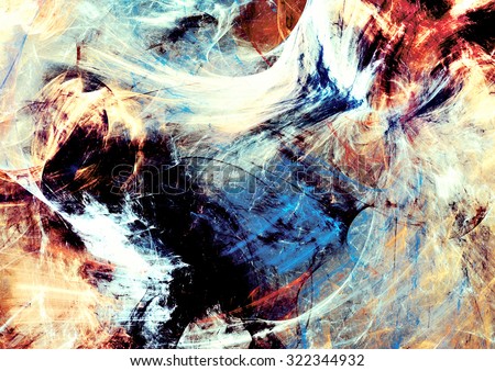 Abstract color smoke. Dynamic background with lighting effect. Futuristic bright painting texture for creative graphic design. Fantasy dynamic pattern. Fractal art