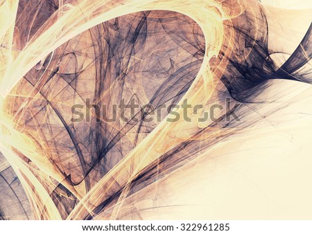 Soft yellow and grey color pattern. Abstract vintage background with light smoke. Modern futuristic template for creative graphic design. Fractal art