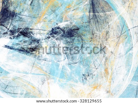 Abstract beautiful blue and white soft color background. Dynamic painting texture. Modern futuristic pattern. Fractal artwork for creative graphic design