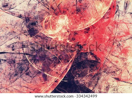 Red and blue color grunge pattern. Abstract artistic vintage scratch background. Modern futuristic painting texture for creative graphic design. Fractal artwork