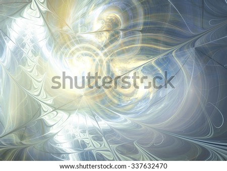 Winter pattern with lighting effect. Abstract icy background with blue on white color. Futuristic template for creative graphic design. Cold soft texture. Fractal art