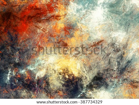 Bright artistic splashes. Abstract painting color texture. Modern futuristic pattern. Multicolor dynamic background. Fractal artwork for creative graphic design
