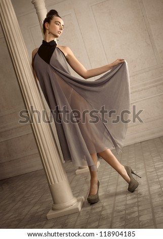 Woman with sheer dress