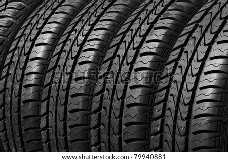 close view of rubber car tires