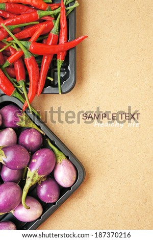 pack of vegetables on wooden table. Healthy food concept.