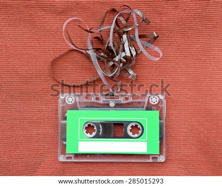 Audio cassette tape with subtracted out tape