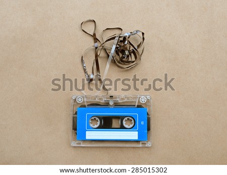 Audio cassette tape with subtracted out tape
