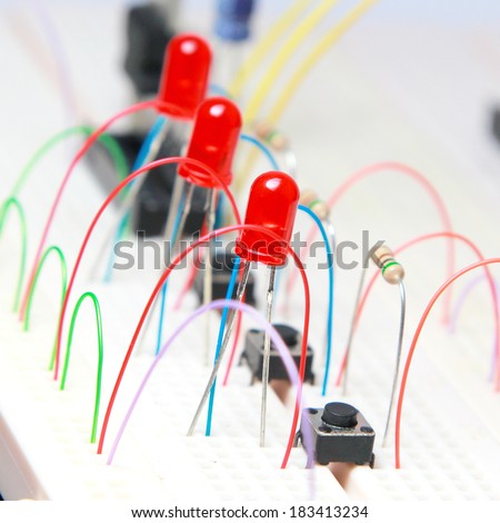 Electronics lab with circuit board