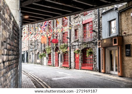 One beautiful  street  in Dublin, Ireland