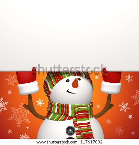 snowman holding banner snowman holding banner