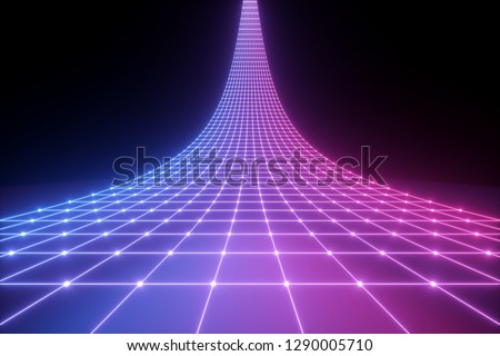3d render, pink blue neon light, abstract ultraviolet background, laser grid, virtual network, glowing lines