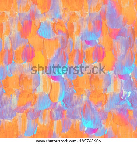 abstract orange painted seamless pattern, brush strokes background with canvas texture