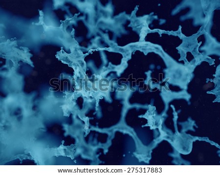 3d abstract blue structure, scientific background, nervous system