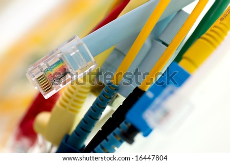 close-up of a lot of color cables