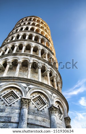 Evening Shot of the Leaning Tower in Pisa