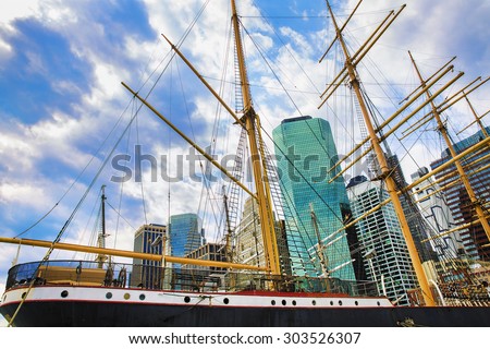 Financial District, New York, as Seen from South Street Seaport