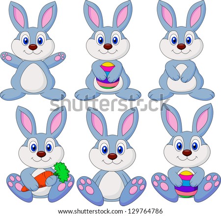  - stock-vector-rabbit-carton-set-129764786