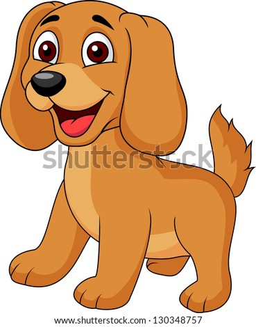 Cute puppy cartoon - stock vector