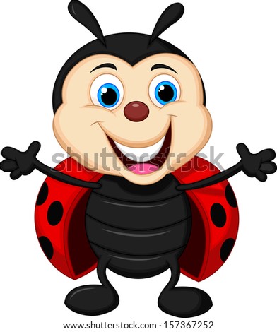 Cute Ladybug Cartoon Stock Vector 157367252 : Shutterstock