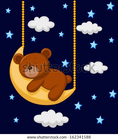 Baby bear sleeping on the moon Baby bear sleeping on the moon