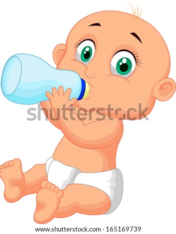 drinking funny milk boy bottle shutterstock vector