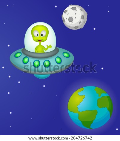 Funny cartoon alien