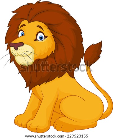 Cute Cartoon Lion Stock Vector 229523155 : Shutterstock