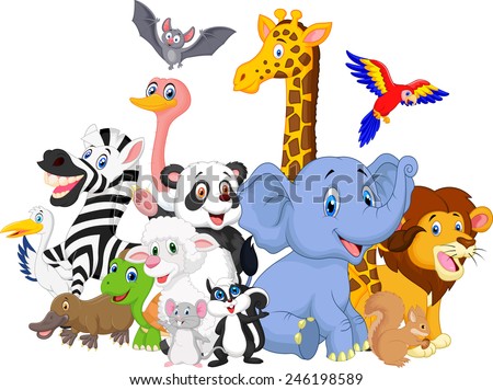 Cartoon wild animals
