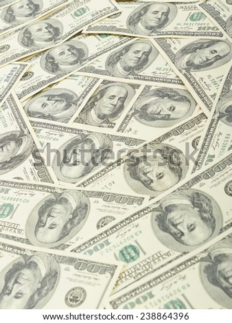 Seamless pattern of banknotes, money usa