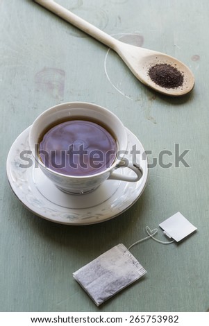 British black tea in a dainty tea cup and saucer