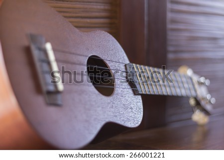 Soprano Ukelele an exotic wooden stringed instrument of the Hawaiian Islands