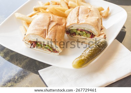 Healthy and filling grilled chicken and asparagus sandwich on a torpedo roll