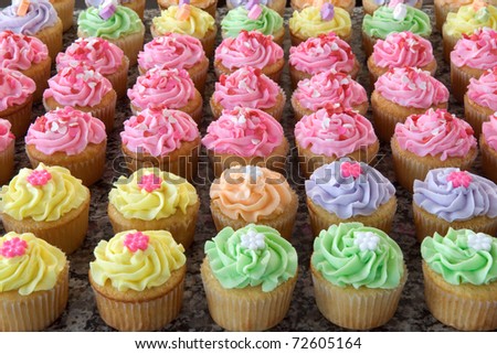 Pastel Coloured Cupcakes