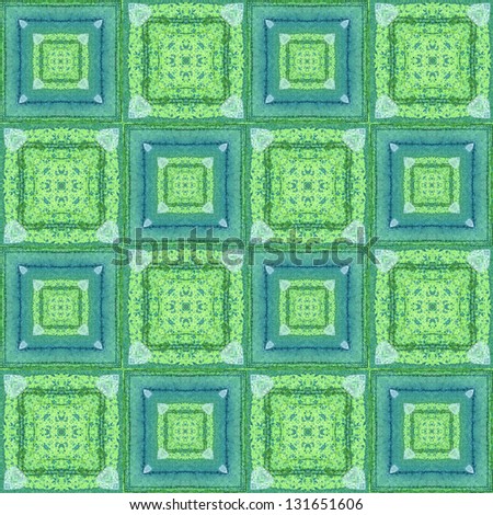 Sea green watercolor hand painted natural photo quality square seamless pattern 4