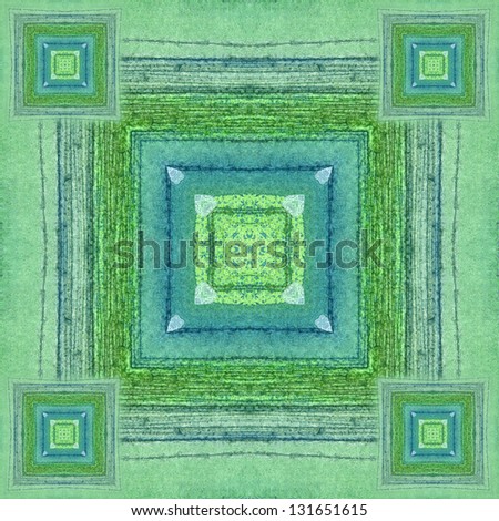 Sea green watercolor hand painted natural photo quality square seamless pattern 5