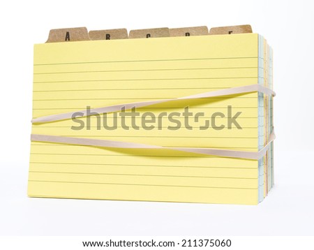 Index Card with rubber bands