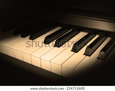 Piano Keys Close up