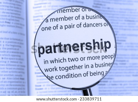 Partnership Text highlighted in a dictionary