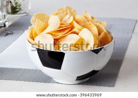 football bowl of chips sports fan men, sports, view, home, food