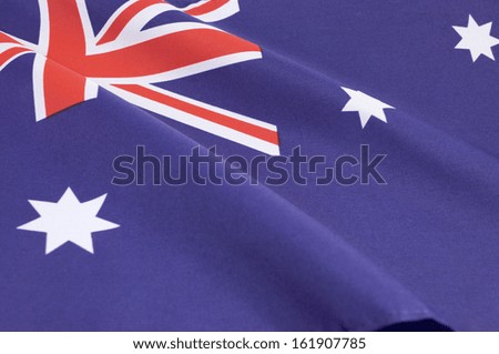 Background close up of Australian Southern Cross flag for national public holiday event.