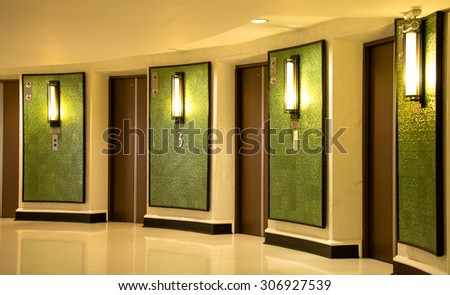 hotel corridor green Elevator
hotel