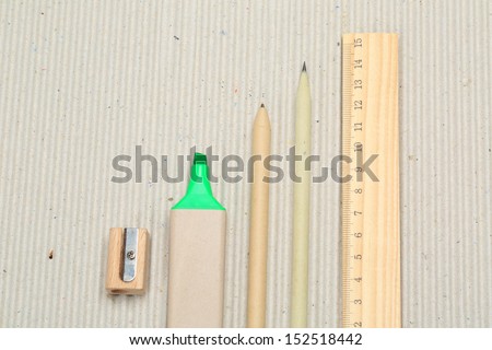 A pencil made of paper. Environmentally friendly stationary supplies.