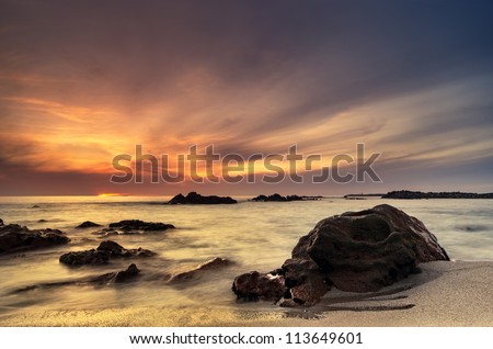 Stunning light beach scene