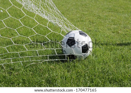 Classic ball pattern with football-net, GOAL