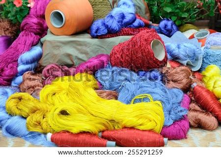 Colorful string silk luxury clothing material