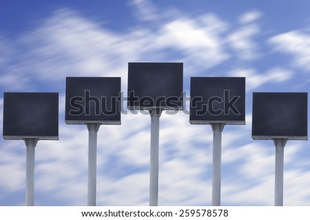Group of LED billboard with blue sky