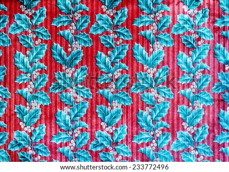 Beautiful Blue Green Floral in Seamless Pattern on Red Background for Wallpaper Designs.