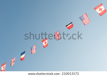 Waving flags WW II, Allied Landing, Normandy, France
